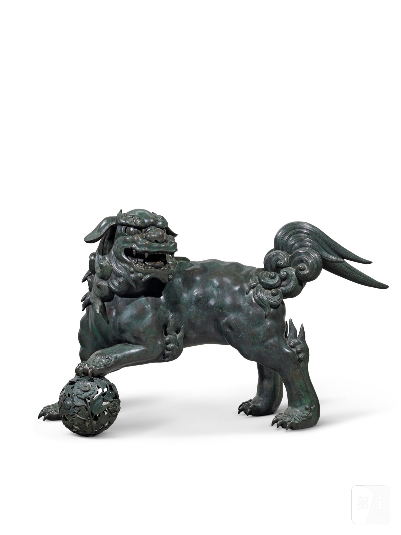 RARE ET IMPORTANTE PAIRE DE LIONS GUARDIENS DE TEMPLE EN BRONZE  JAPON, ÉPOQUE EDO, XIXE SIÈCLE - 图5